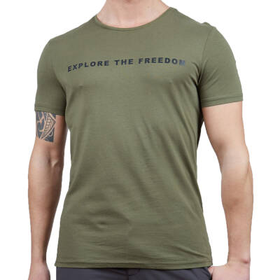 Erkek Tişört - Pamuklu Spor Tişört - Vassi - Haki