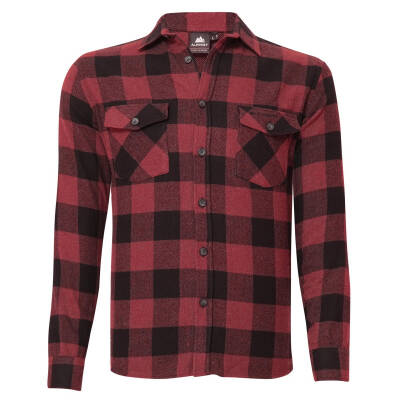 Alpinist Vejan Erkek Ekose Outdoor Gömlek Vişne