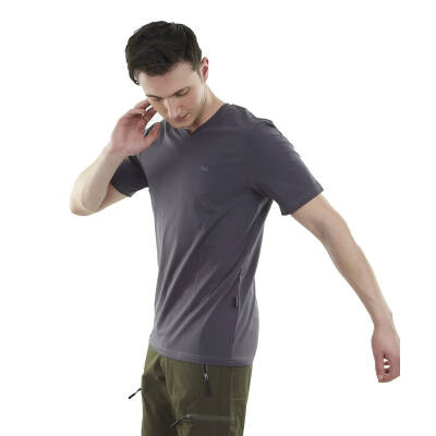 Alpinist Vortex Gri Erkek Tişört - %100 Pamuk Bisiklet Yaka Konforlu Günlük Şıklık - 2