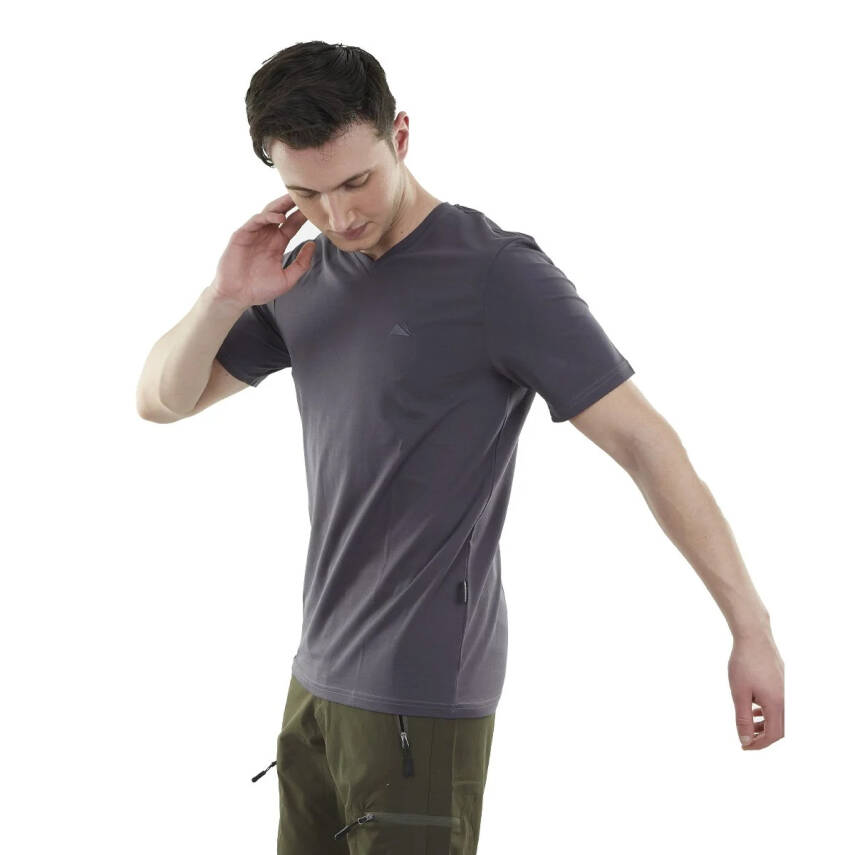 Alpinist Vortex Gri Erkek Tişört - %100 Pamuk Bisiklet Yaka Konforlu Günlük Şıklık - 2