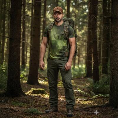 Kamuflaj Prizma Desenli Mikrofiber Tişört - Avcı Tişört - Hızlı Kurur - 4