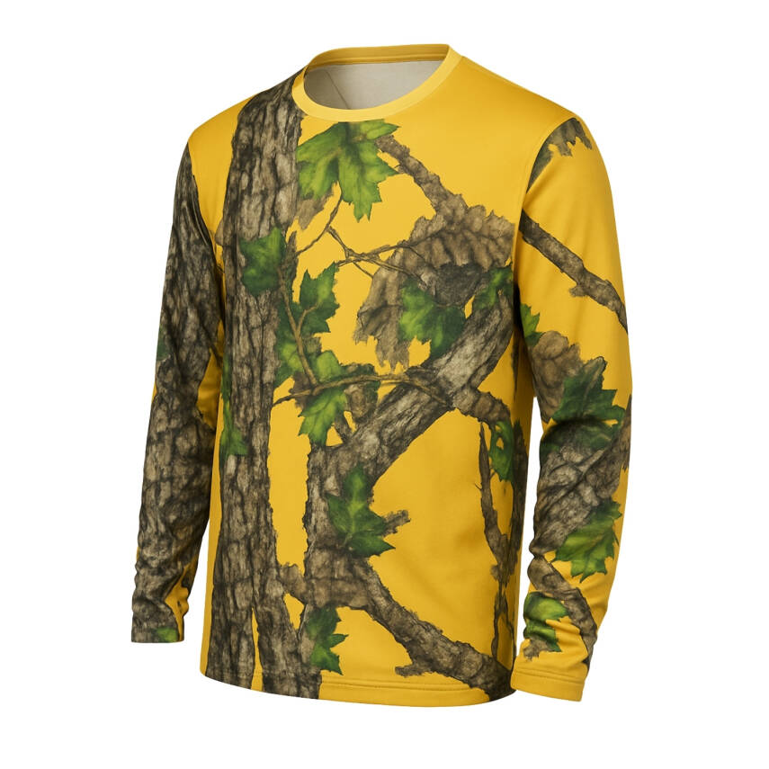 Sarı Orman Desenli Mikrofiber Sweatshirt - Avcı Sweatshirt - Hızlı Kurur - 1