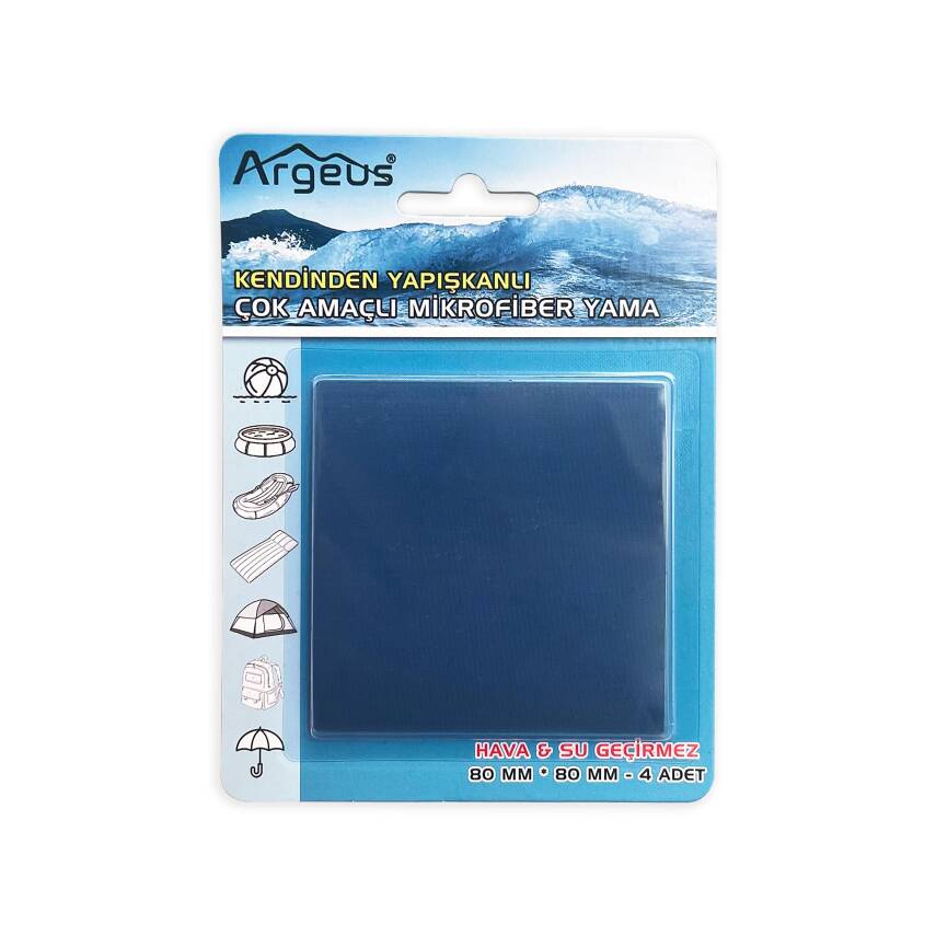Argeus 4'lü Yapışkanlı Fiber Çadır Tamir Yaması Lacivert - 1
