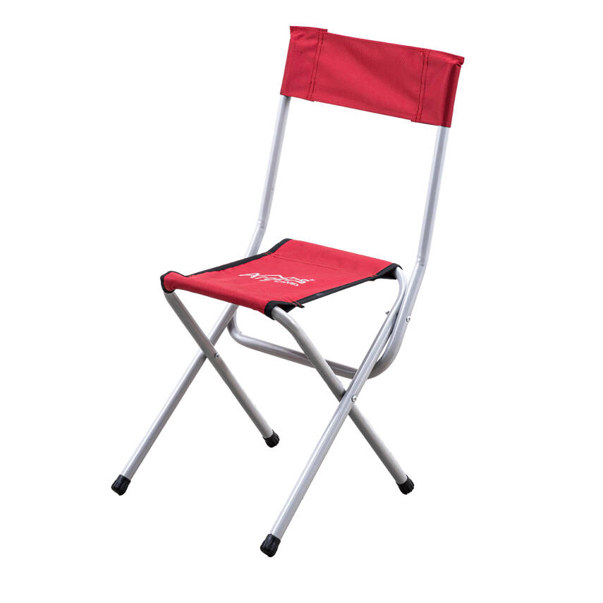 Argeus Arkalıklı Katlanır Kamp Sandalyesi - Balıkçı Taburesi - Taşınabilir Kırmızı Model - 1
