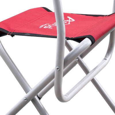 Argeus Arkalıklı Katlanır Kamp Sandalyesi - Balıkçı Taburesi - Taşınabilir Kırmızı Model - 5