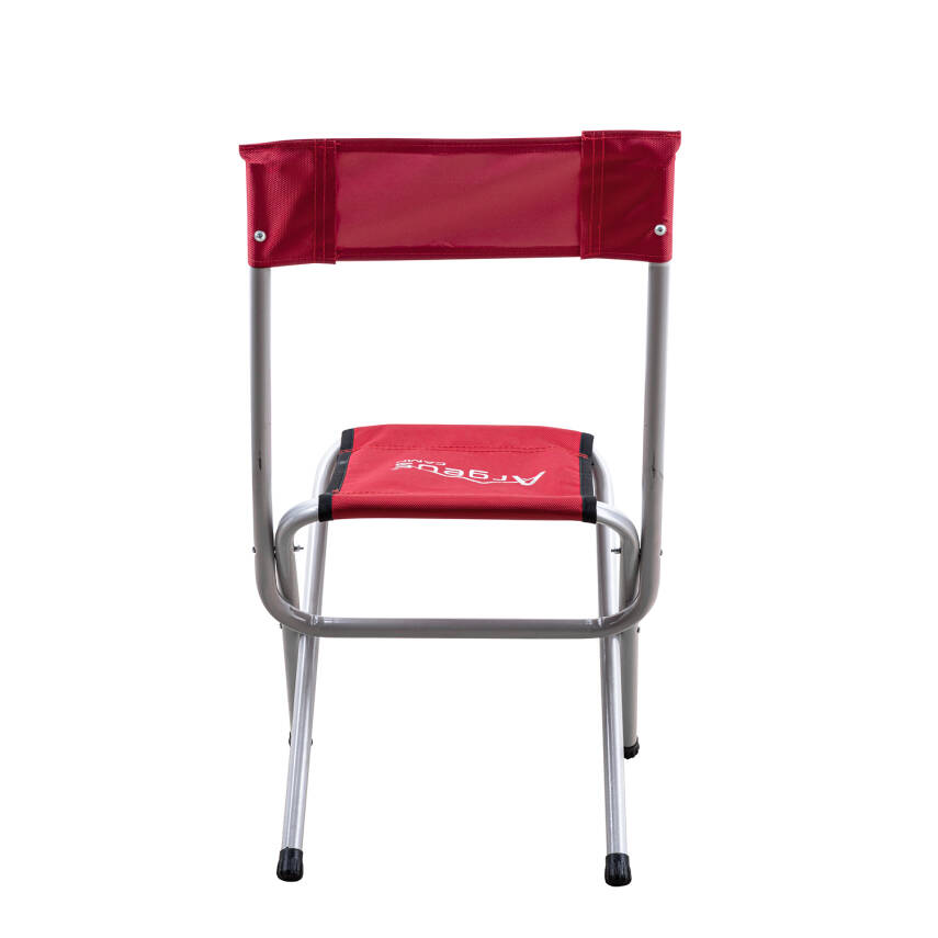 Argeus Arkalıklı Katlanır Kamp Sandalyesi - Balıkçı Taburesi - Taşınabilir Kırmızı Model - 7