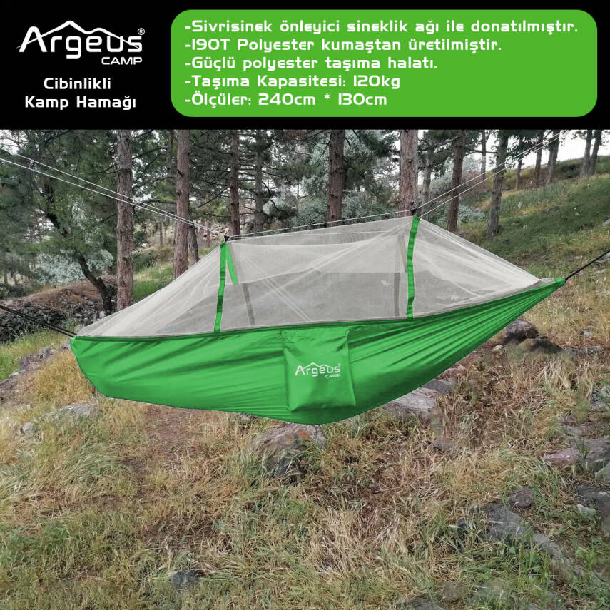 Argeus Cibinlikli Kamp Hamağı Yeşil - 2