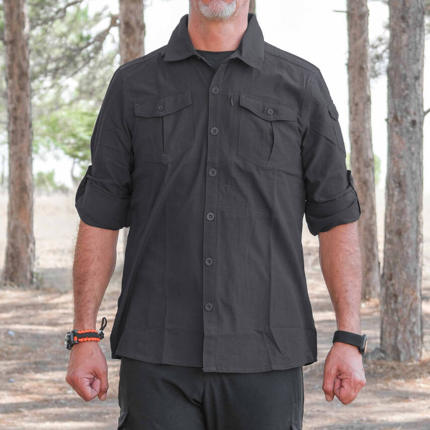Loç Outdoor Tactical Erkek Gömleği Siyah - 2