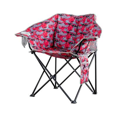 Argeus Nevgrande Kırmızı Desenli Katlanır Kamp Sandalyesi - Comfort Model