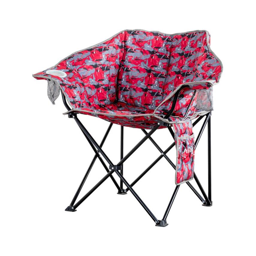 Argeus Nevgrande Kırmızı Desenli Katlanır Kamp Sandalyesi - Comfort Model - 1