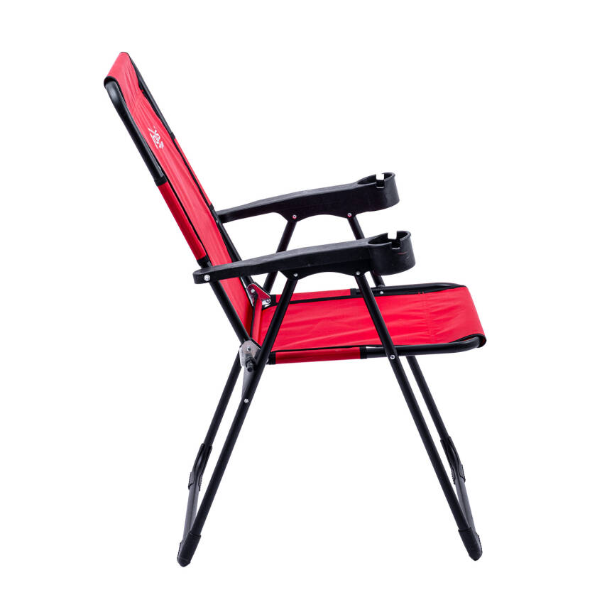 Katlanabilir Kamp Sandalyesi - Rest - Bardaklıklı - Argeus - Kırmızı - 5