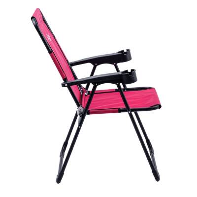 Katlanabilir Kamp Sandalyesi - Rest - Bardaklıklı - Argeus - Pembe - 2