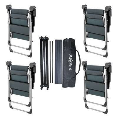 ARGEUS Rock Dark Haki Katlanabilir Kamp Masa Sandalye Seti - 4 Kişilik - 2