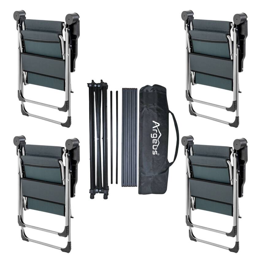 ARGEUS Rock Dark Haki Katlanabilir Kamp Masa Sandalye Seti - 4 Kişilik - 2