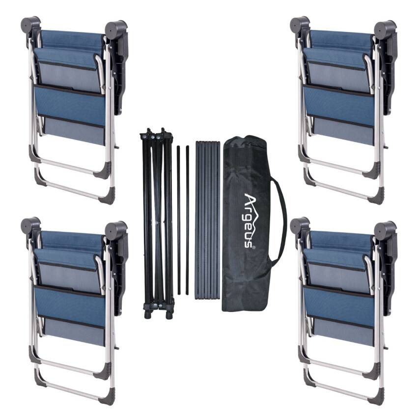 ARGEUS Rock Dark Katlanabilir Kamp Seti - 4 Kişilik Alüminyum Masa Sandalye Takımı - 2