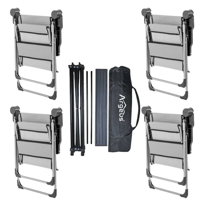 ARGEUS Rock Dark Katlanabilir Kamp Seti - 4 Kişilik Gri Piknik Masa Sandalye Takımı - 2