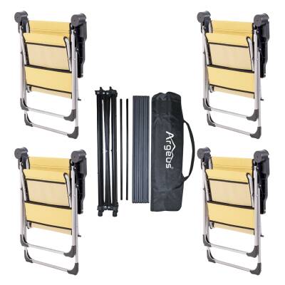 ARGEUS Rock Dark Katlanır Kamp Seti: 4 Sandalye, Alüminyum Masa - Hardal - 2