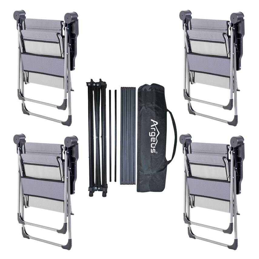 ARGEUS Rock Dark Katlanır Kamp Seti - 4 Sandalye ve Hafif Alüminyum Masa - 2