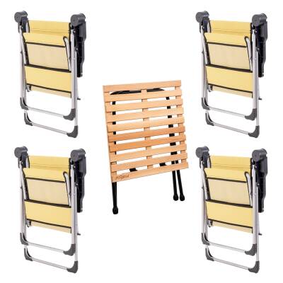 ARGEUS Rock Hardal Renk 4 Kişilik Katlanabilir Kamp Sandalyesi ve Masa Seti - 2