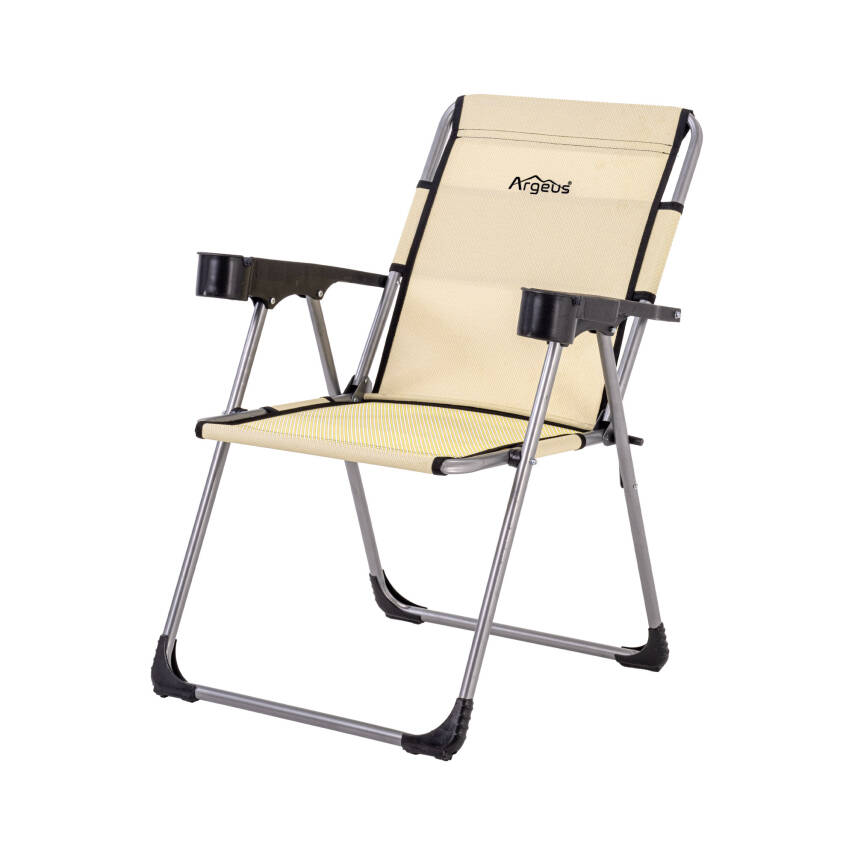 4 Adet Katlanır Kamp Sandalyesi ve Masa Seti - Rock - Buğday - Bardaklıklı - 140 KG - 3