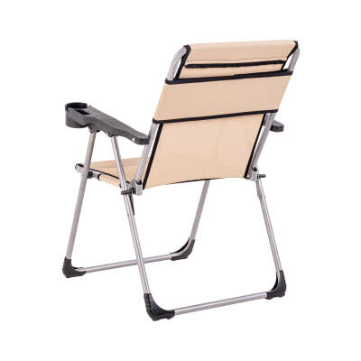 4 Adet Katlanır Kamp Sandalyesi ve Masa Seti - Rock - Bej - Bardaklıklı - 140 KG - 4