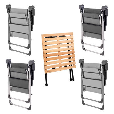 ARGEUS Rock Katlanabilir Kamp Seti - Bardaklıklı - Kül & Kaya Grisi - 4 Kişilik - 2