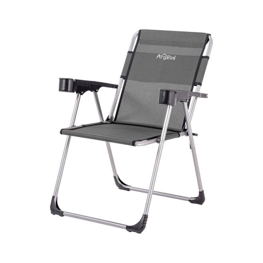 4 Adet Katlanır Kamp Sandalyesi ve Masa Seti - Rock - Antrasit - Bardaklıklı - 140 KG - 3