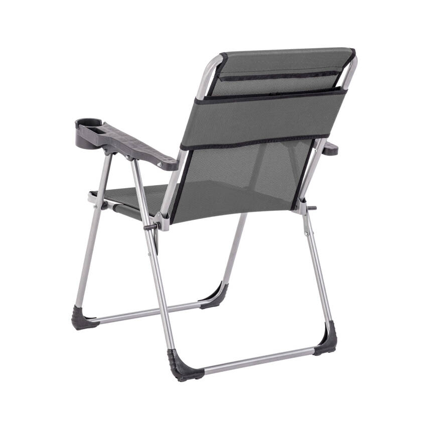 4 Adet Katlanır Kamp Sandalyesi ve Masa Seti - Rock - Antrasit - Bardaklıklı - 140 KG - 4