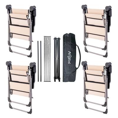 4 Adet Katlanır Kamp Sandalyesi ve Alüminyum Masa Seti - Rock Silver - Kapadokya - Taşıma Çantalı - 2