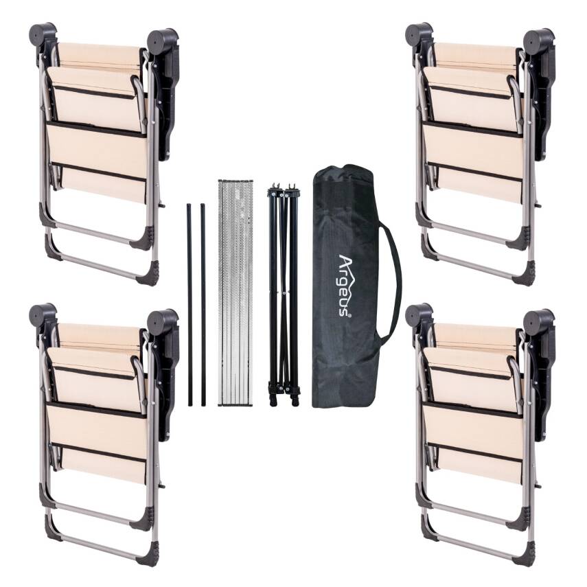 4 Adet Katlanır Kamp Sandalyesi ve Alüminyum Masa Seti - Rock Silver - Kapadokya - Taşıma Çantalı - 2