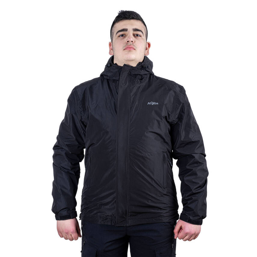 Argeus Storm Su Geçirmez Erkek Siyah Yağmurluk Mont - Outdoor Model - 1