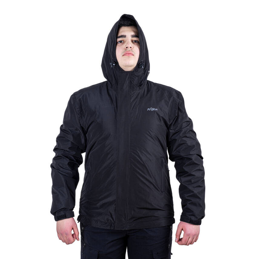 Argeus Storm Su Geçirmez Erkek Siyah Yağmurluk Mont - Outdoor Model - 2