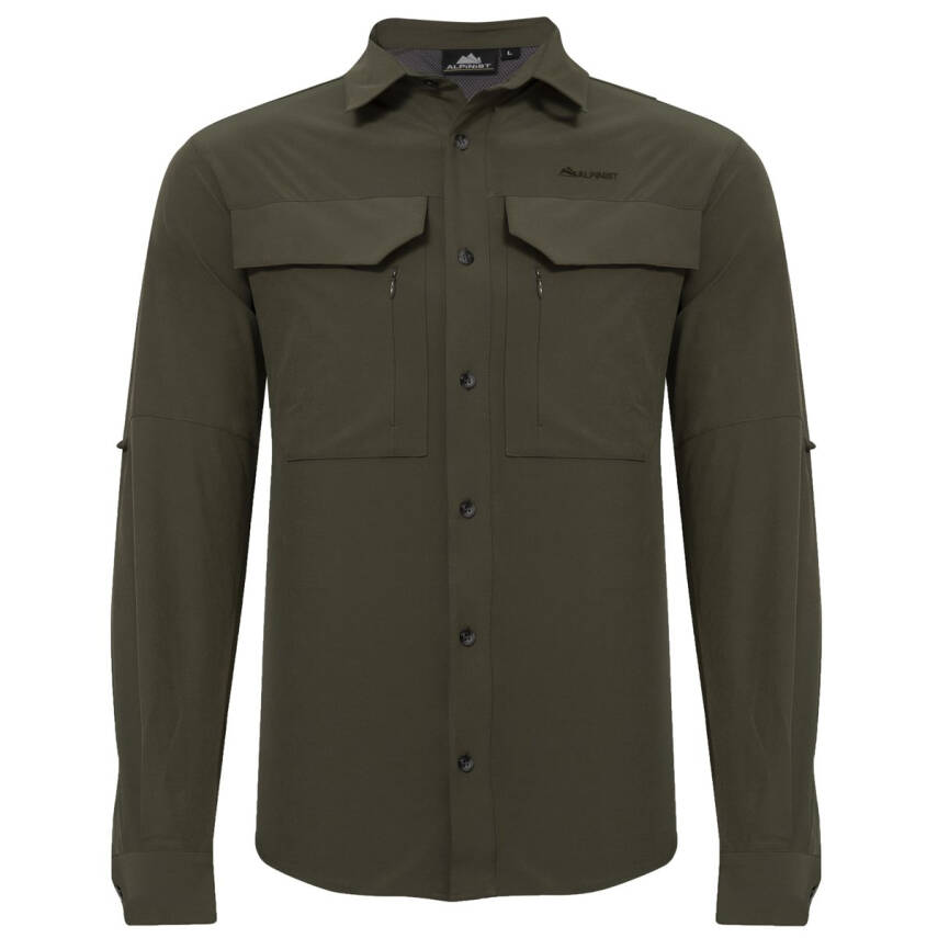 Alpinist Natriks Uzun Kollu Erkek Gömlek Haki (600702) - 1