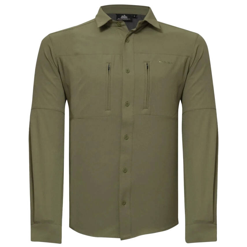 Alpinist Tegus Uzun Kollu Erkek Gömlek Haki (600701) - 4