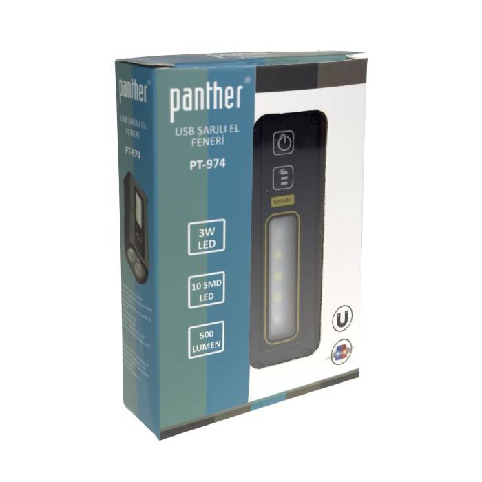 Panther USB Şarjlı Mıknatıslı El Feneri PT-974 - 5