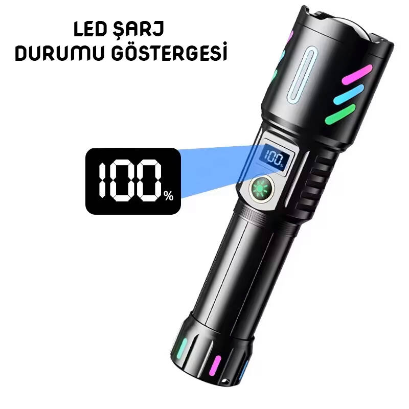 Şarj Edilebilir El Feneri - Wison - 2000 Lümen - 20 Watt - Fosforlu Kasa - 2