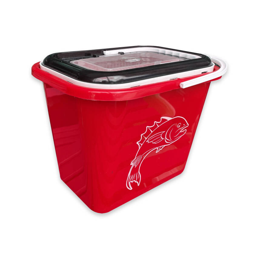 Balıkçı Kovası - 15 Litre - Fishack - Süzgeçli - Kırmızı (Kod 179) - 4