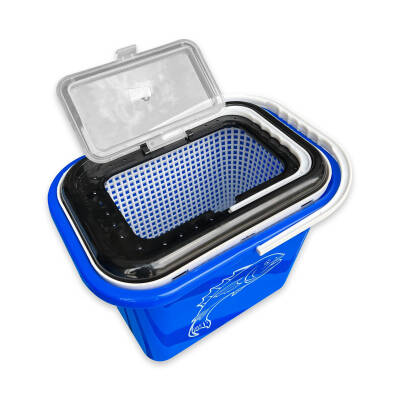 Balıkçı Kovası - 15 lt - Fishack - Süzgeçli - Mavi (Kod 179) - 5