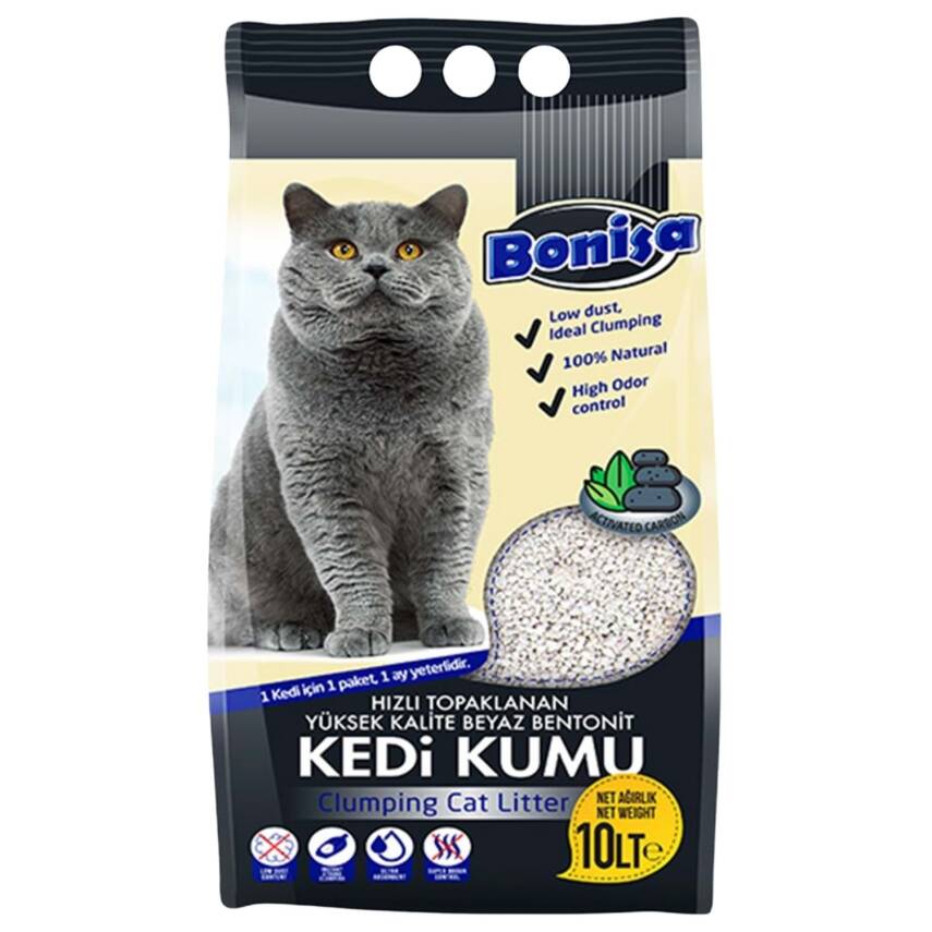 Bonisa Active Carbon Bentonit Kedi Kumu - 10 Litre - 1