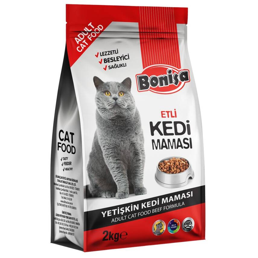 Bonisa Etli Yetişkin Kedi Maması - 2 Kg - 1