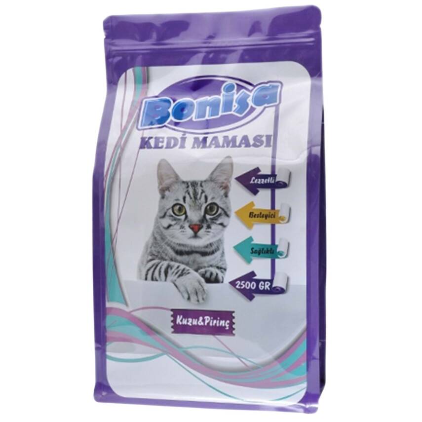 Bonisa Kuzu Etli ve Pirinçli Yetişkin Kedi Maması - 2.5 Kg - 1