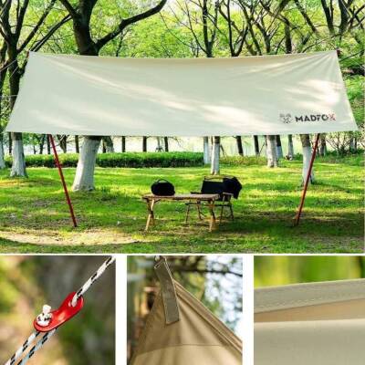 Çadır Brandası - Madfox - Güneş ve Rüzgar Koruma - OEM Kanvas Tarp 4*3 mt - 5