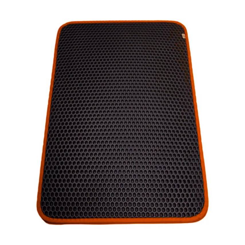 Cattie Altıgen Kum Toplayıcı Fonksiyonel Kedi Paspası Turuncu 50*75 cm - 2