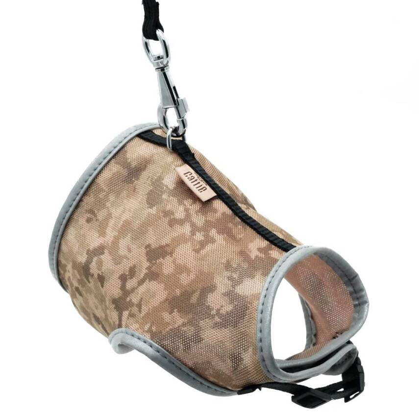 Cattie Havalı Dokuma Kedi Göğüs & Gezdirme Takımı Kamuflaj - 1