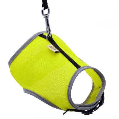 Cattie Havalı Dokuma Kedi Göğüs & Gezdirme Takımı Sarı