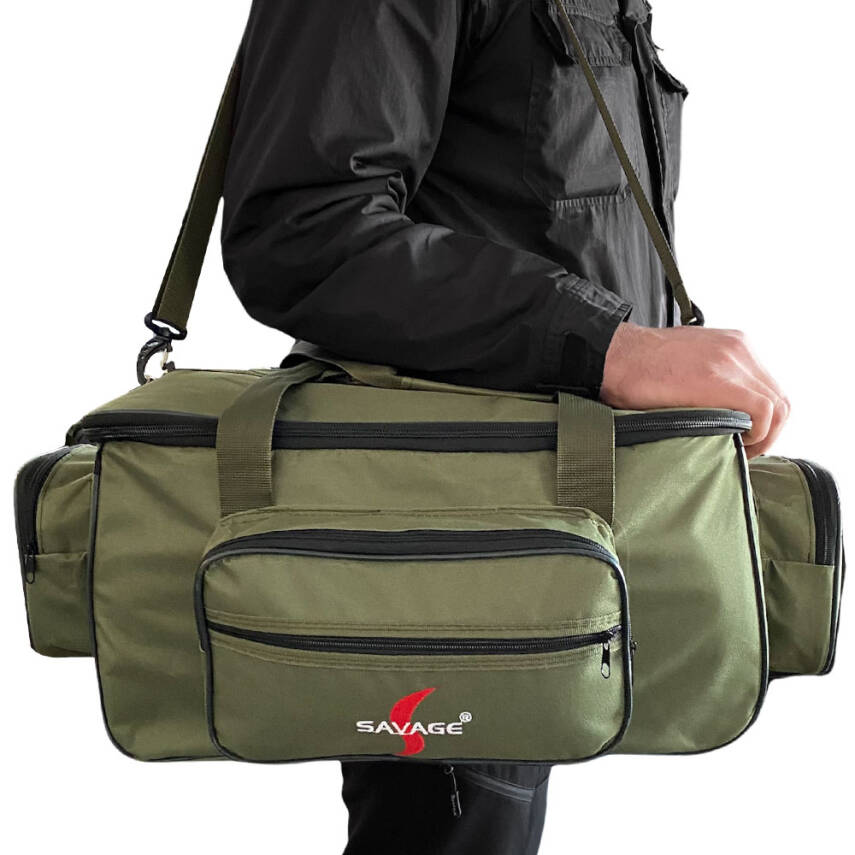 Çok Amaçlı Büyük Boy Haki Malzeme Çantası - Balıkçı, Seyahat ve Kamp Çantası - 1