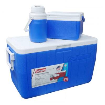 Coleman 3'lü Soğutucu Buzluk Seti - 48 QT - Mavi - 2