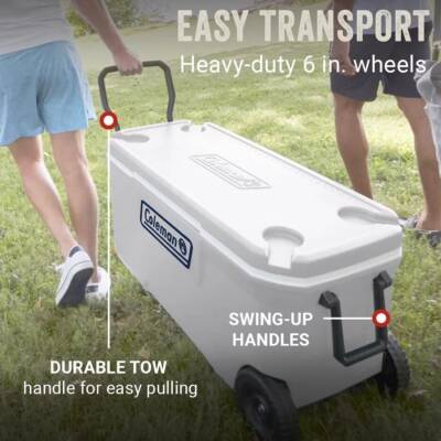 Coleman Xtreme Wheeled 100 QT Beyaz Tekerlekli Buzluk - 4