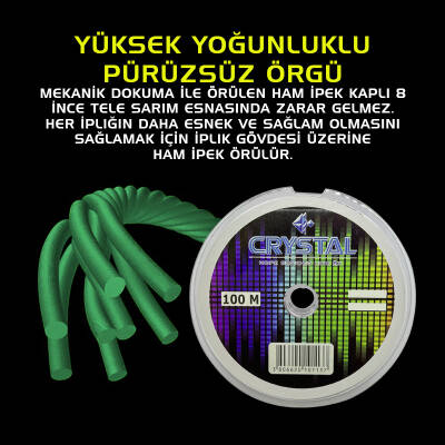 Crystal HDPE Nano İpek Misina 8 Kat 0.18 mm 100 mt - 2
