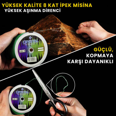 Crystal HDPE Nano İpek Misina 8 Kat 0.18 mm 100 mt - 3